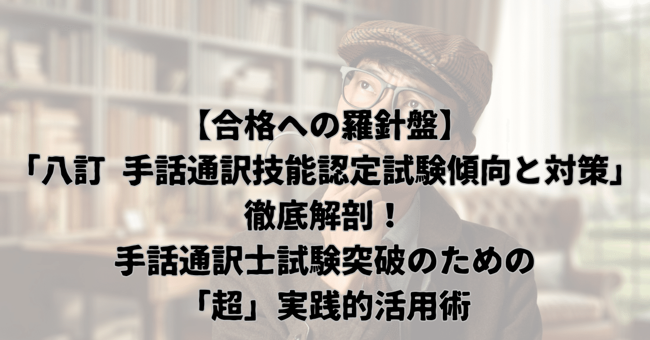 合格への羅針盤】「八訂 手話通訳技能認定試験傾向と対策」徹底解剖