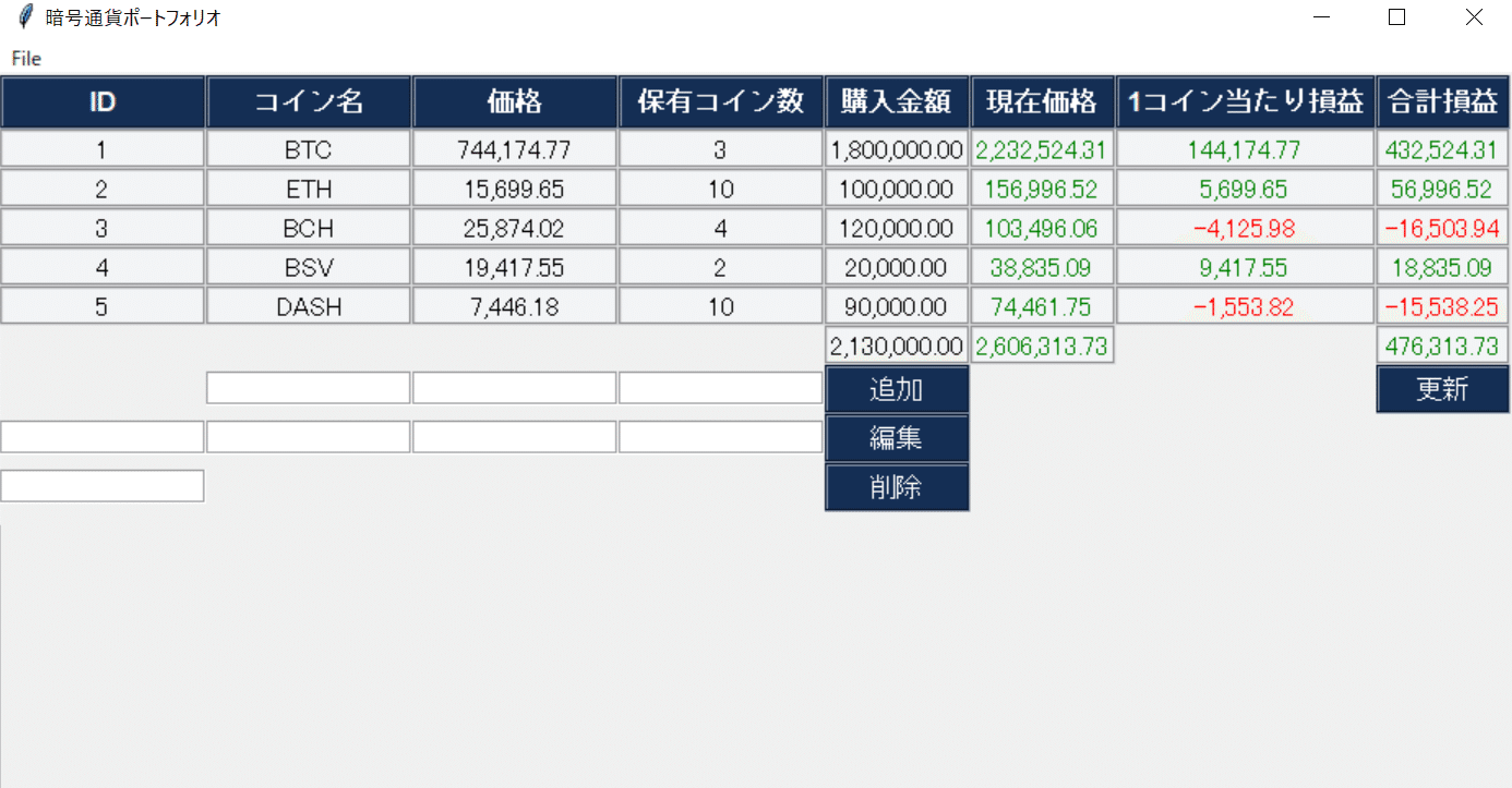 Pythonで作る仮想通貨ポートフォリオ アプリ｜Nick