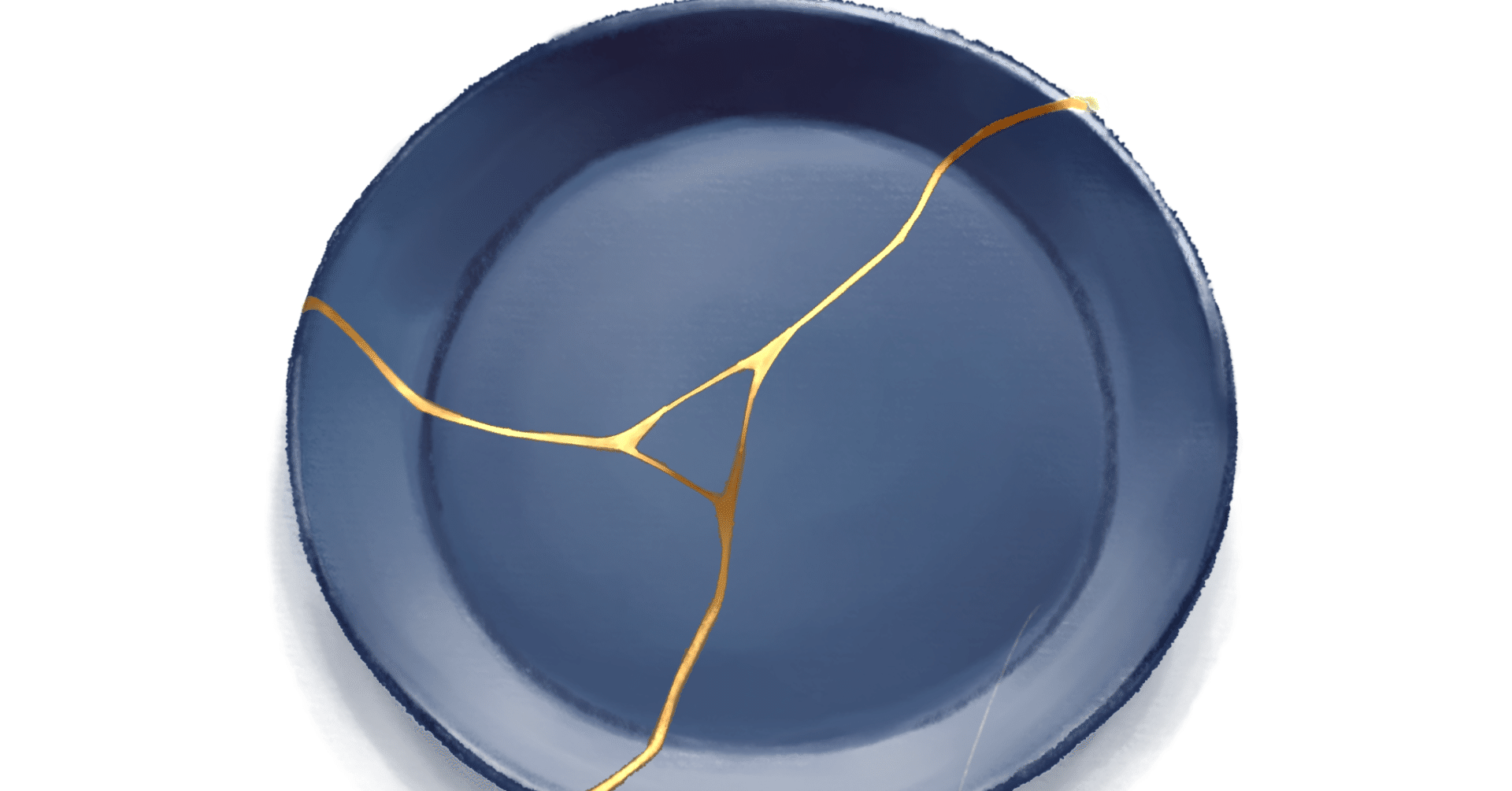 今日のフリーイラスト【金継ぎされた平皿】｜【社会実験中】だれもが