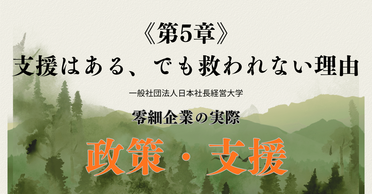 零細企業の実際：《第5章》支援はある、でも救われない理由
