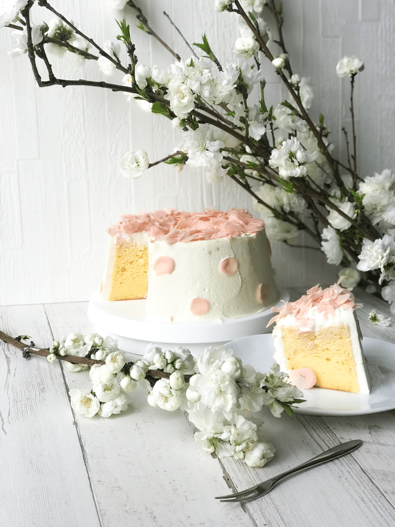 桜シフォンケーキ K Baking Lab Note