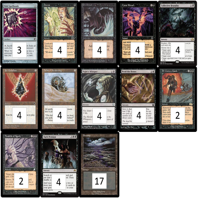 【デッキ】黒単デプス　レガシー　モダン foilあり！　パーツ用にも！ 過去に作成したレガシー黒単｜根絶