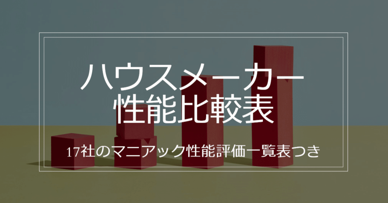 ハウスメーカー性能評価のまとめ記事 性能比較表 と各社の 性能評価一覧表 を公開 せやま Be Enough代表 家なんかにお金をかけるな 質は担保しろ Note
