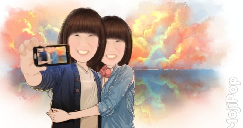 Mojipopアプリでこんなんできました ツーショット編 そこはかとなく百合風味 夕月 檸檬 ゆづき れもん Note