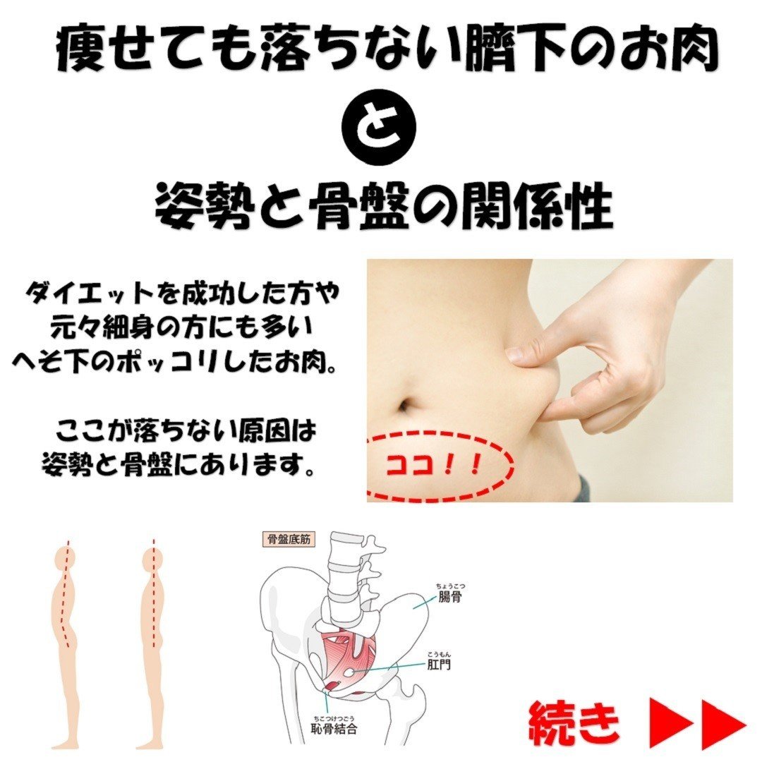 痩せても落ちない臍下のお肉と姿勢と骨盤の関係性 Revisionginza Note