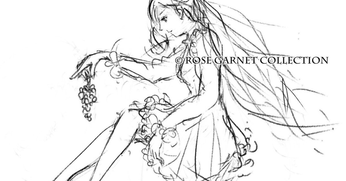 ダビッド シュノイヤー作　〘ローズマリー〙 水彩画 Lady ＆ Muscat：my illustration｜Rose Garnet
