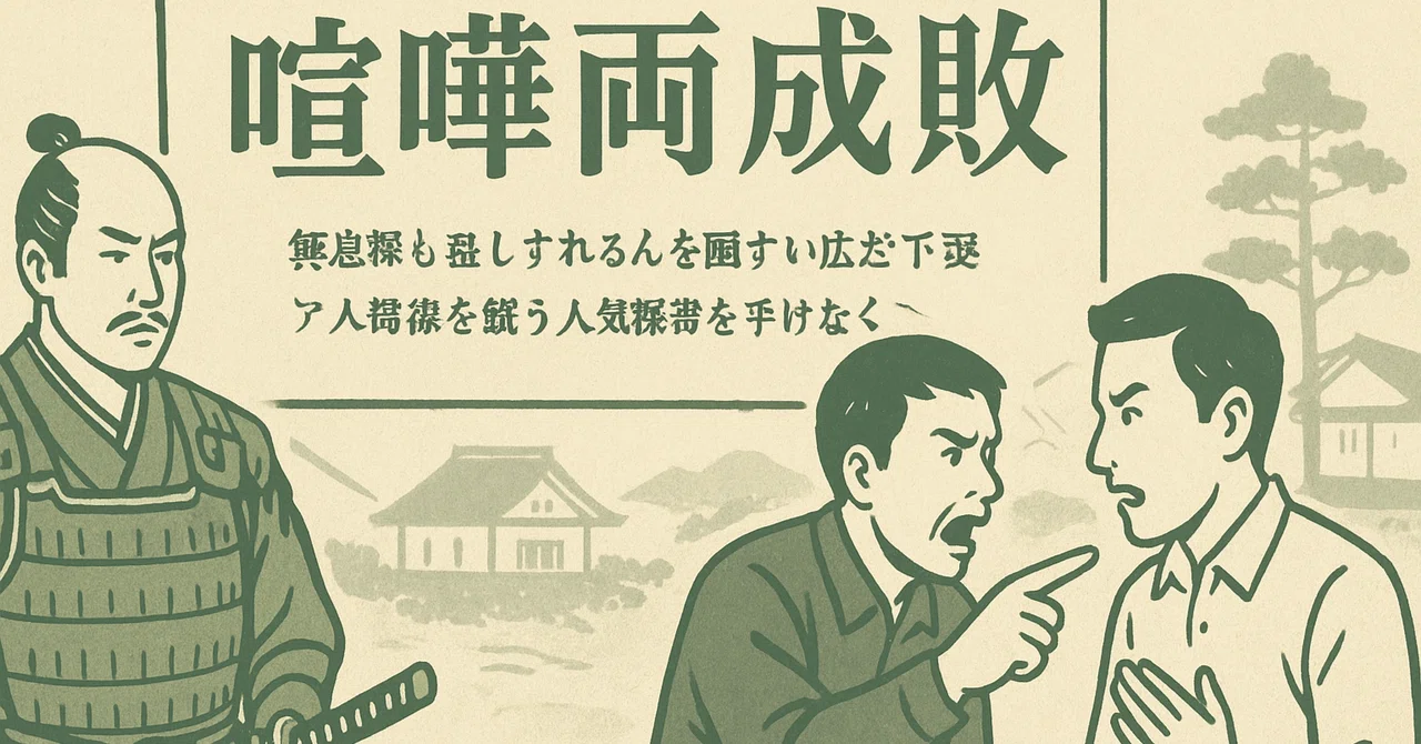 格言シリーズ：喧嘩両成敗（けんかりょうせいばい）｜杉岡廣嗣（チャカ）