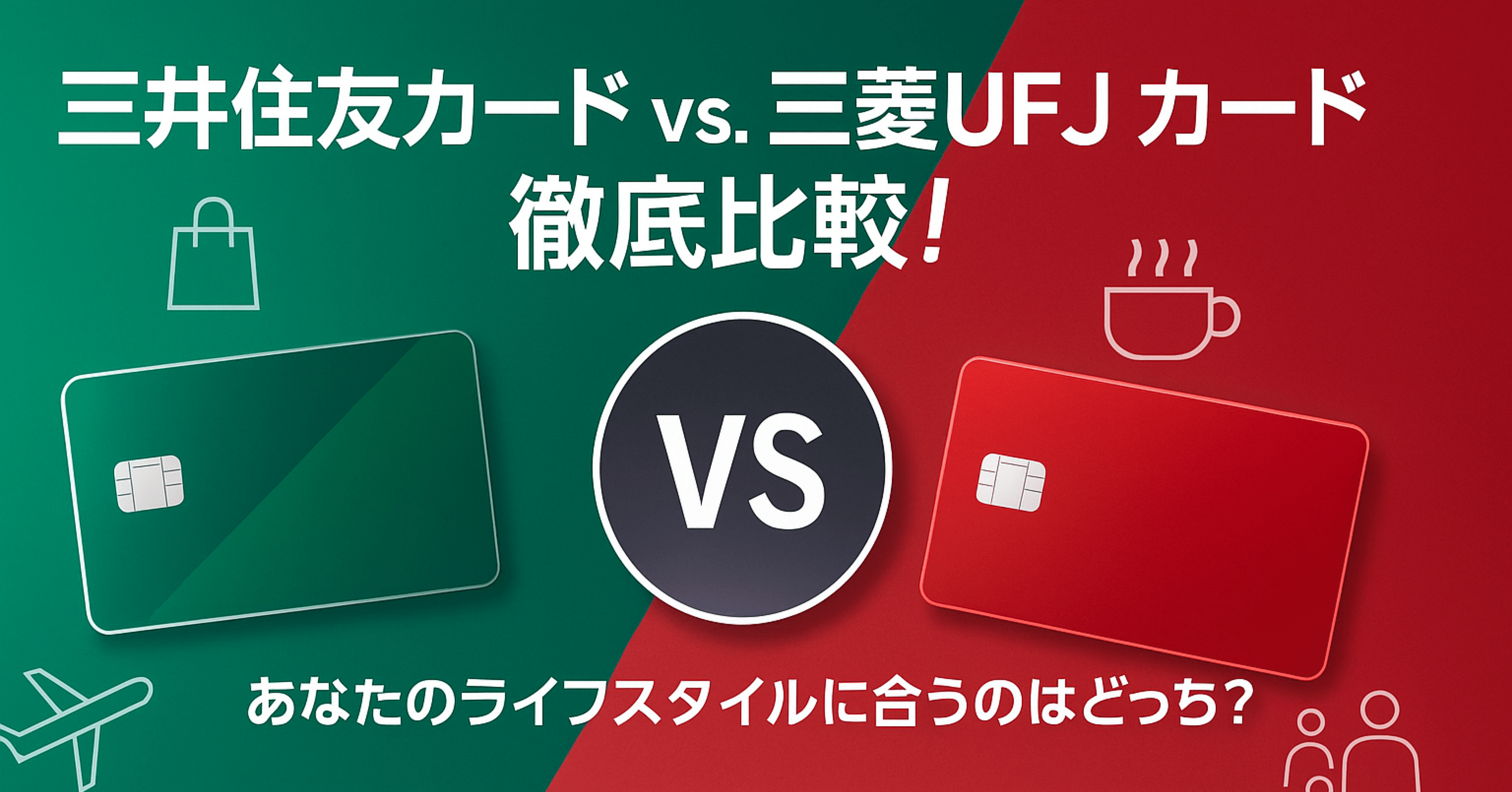 三井住友カード vs. 三菱UFJカード徹底比較！あなたのライフスタイルに合うのはどっち？｜たなやん｜Vポイントびより【FP解説】