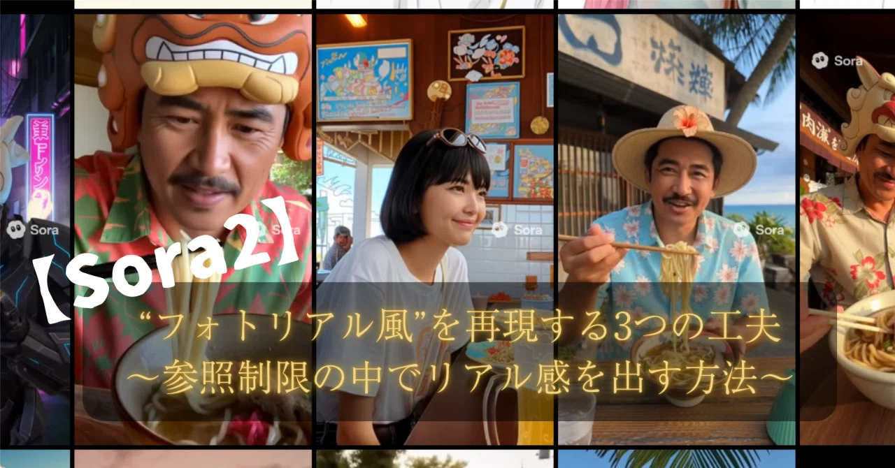 【Sora2】“フォトリアル風”を再現する3つの工夫～参照制限の中でリアル感を出す方法～｜tidaa