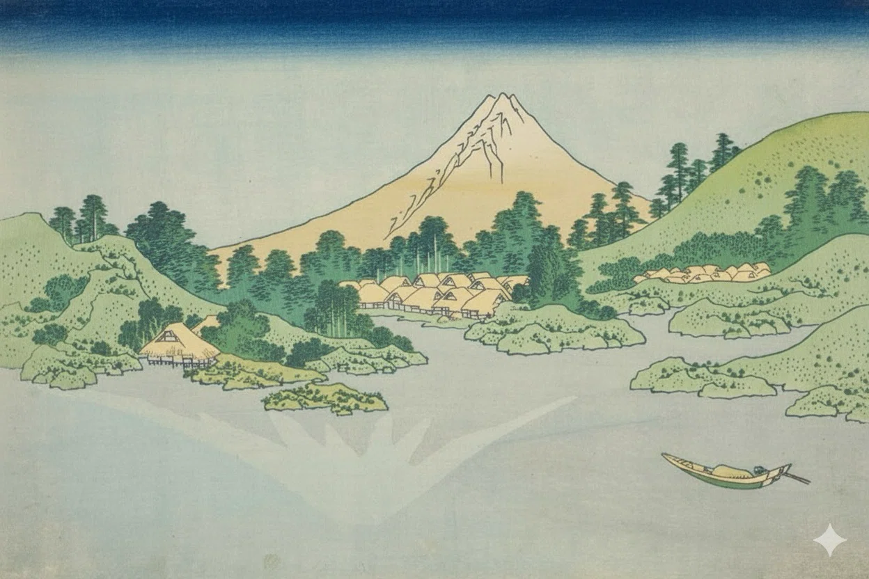 富士山絶景】 葛飾北斎（富嶽三十六景_甲州三坂水面）が仕掛けた2つの