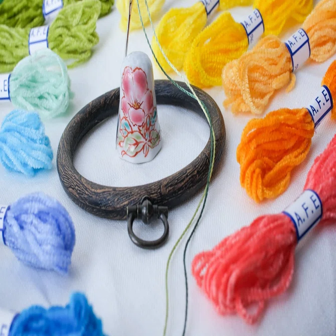 Art Fiber Endoのモール刺繍糸でつくる〜花刺繍〜｜Art Fiber Endo