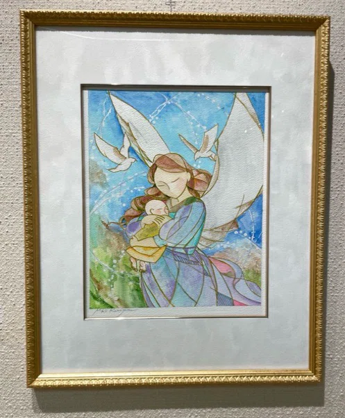 廣田久美子　「昨日を悔やむな明日を悩むな今日を生きよう」　墨彩画　落款有り 廣田久美子 「昨日を悔むな明日を悩むな今日を生きよう」 墨彩画 落款