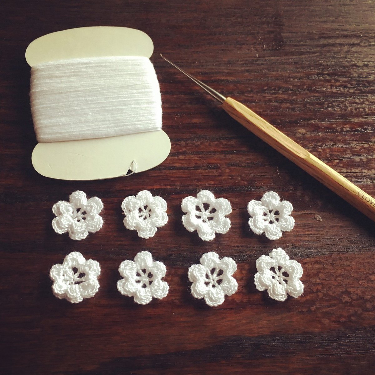 【くろみん】モチーフ編み　レース糸　かぎ編み Crochet 50. How to connect the motifs in the final row while