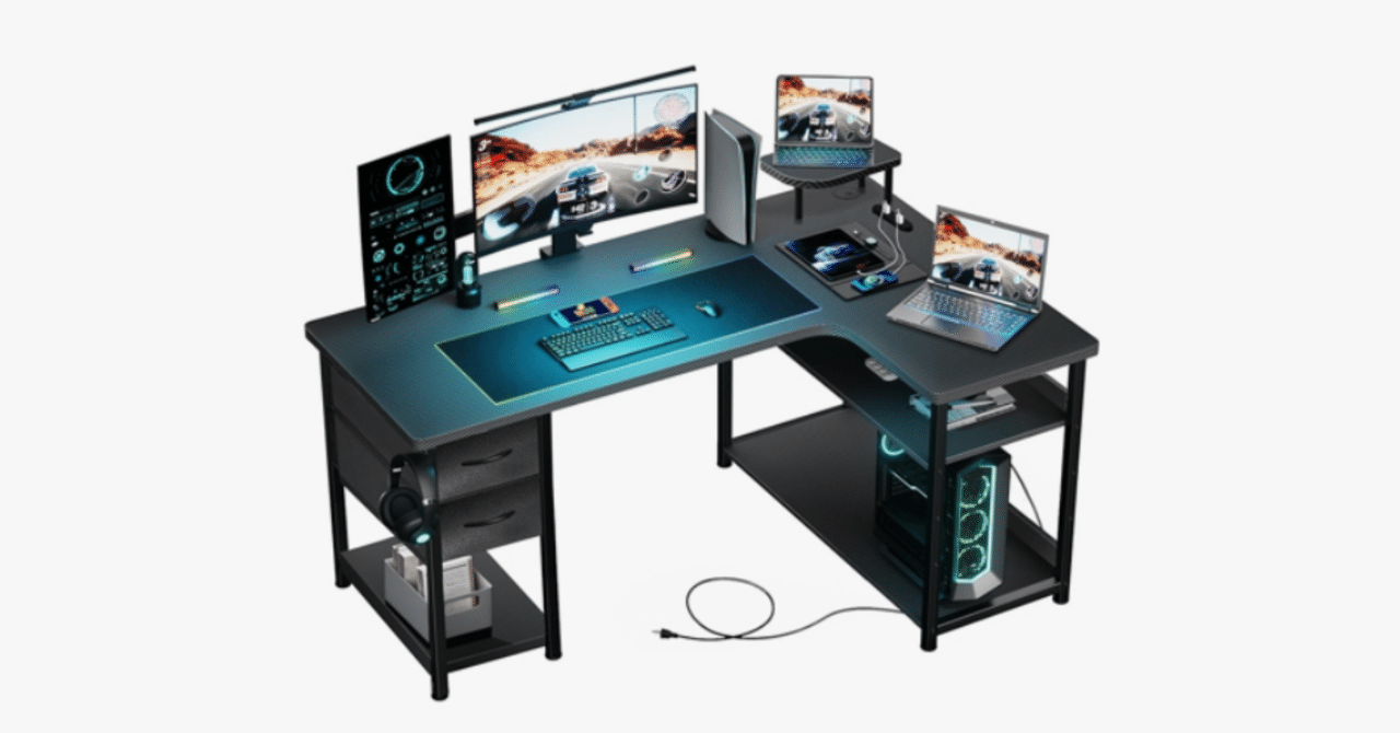 GTRACING ゲーミングデスク 幅140cm パソコンデスク　カーボン調 Amazon.co.jp: GTRACING ゲーミングデスク パソコンデスク