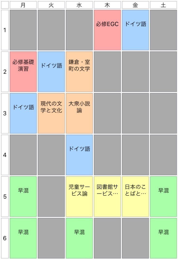 団員の1年春学期の時間割大公開 文系 早稲田大学混声合唱団 Note 団員の1年春学期の時間割大公開 文系 早稲田大学混声合唱団 Note