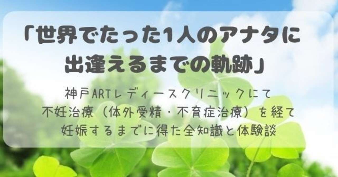 世界でたった1人のアナタに出逢えるまでの軌跡 神戸artレディースクリニックにて不妊治療 体外受精 不育症治療 を経て妊娠するまでに得た全知識と 体験談 ゆらみ Note