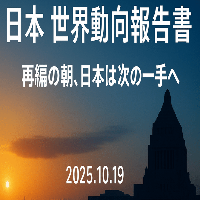 日本世界動向報告書 2025年10月19日｜白木和徳
