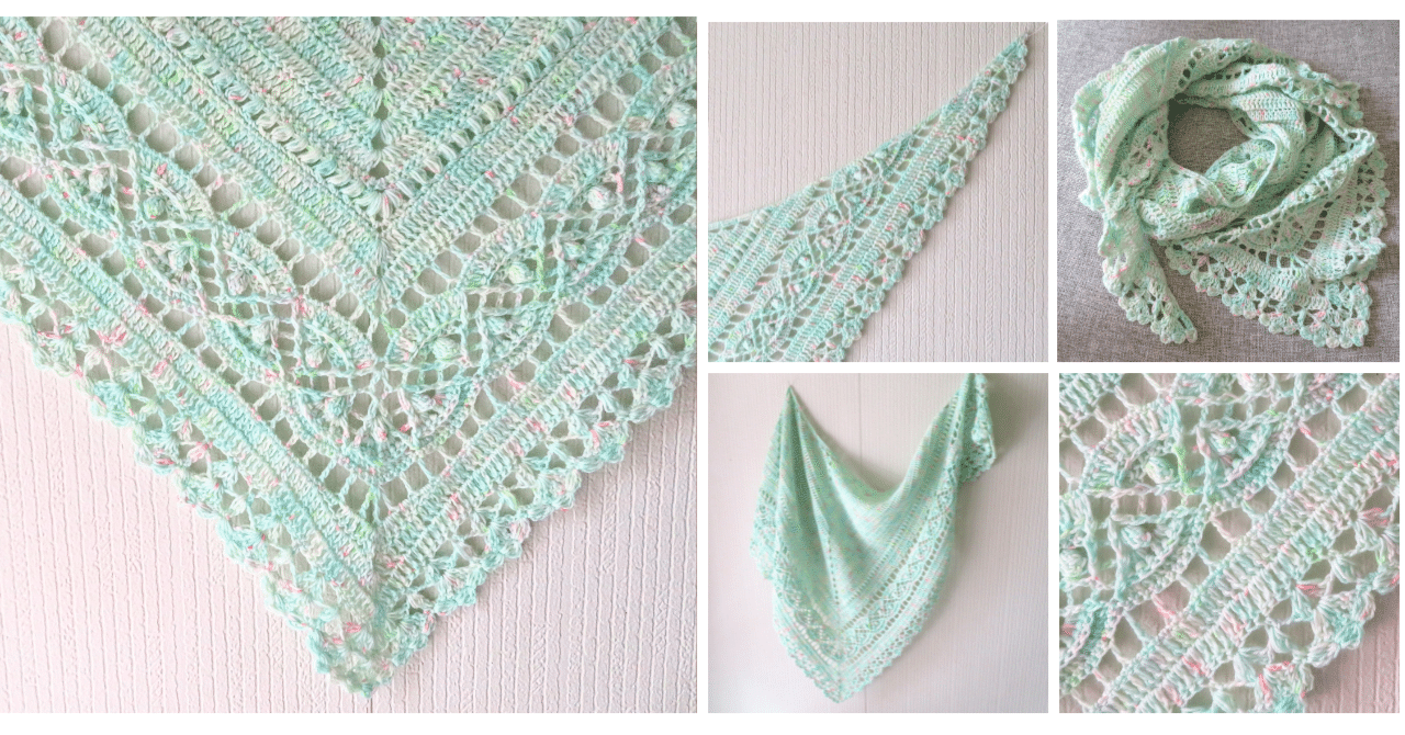 編み笠　10点セット Pattern / Hiroka Shawl｜笠石あき--かぎ針編み・レース編みの編み図