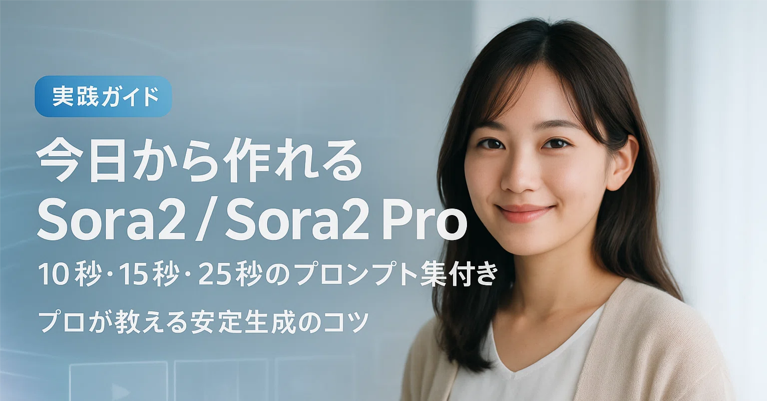 今日から作れるSora2/Sora2Pro：10秒・15秒・25秒のプロンプト集付き