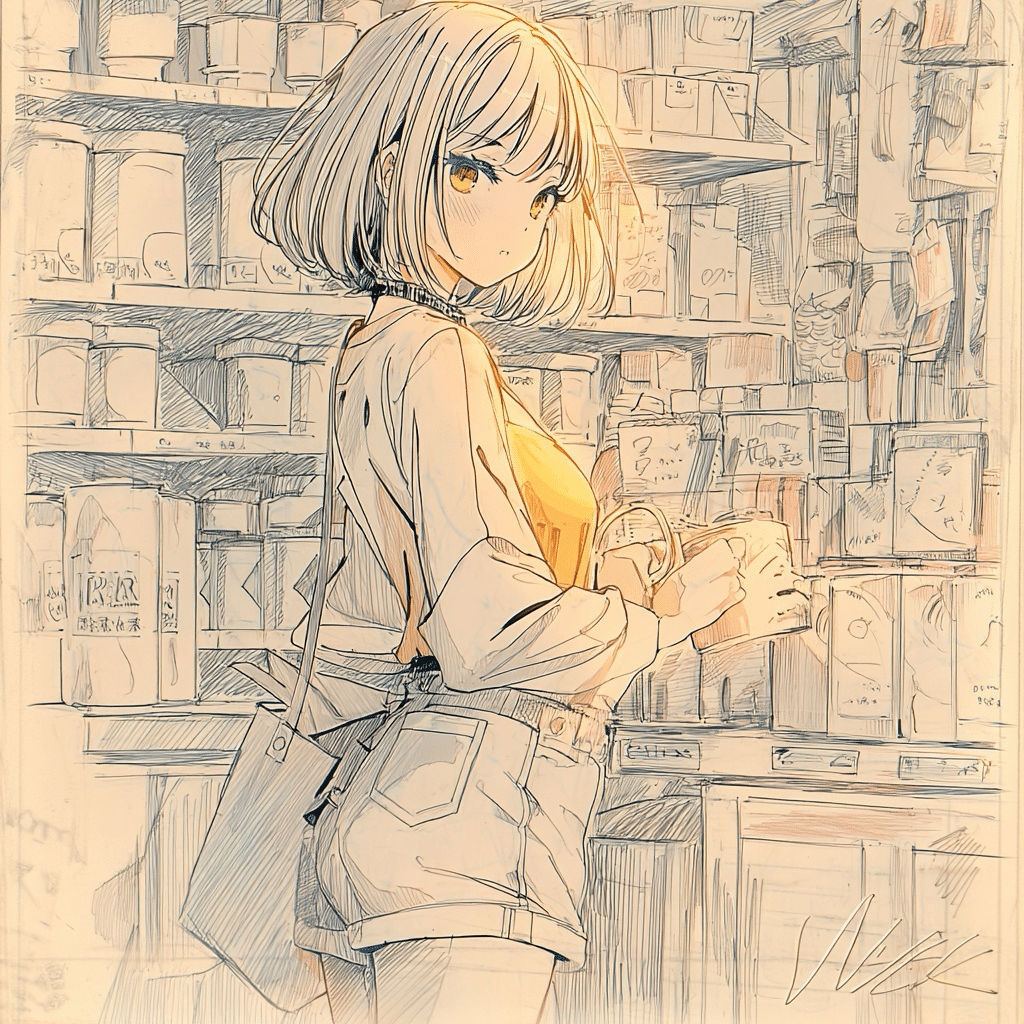 AIイラスト】今回の成果物|テーマ：鉛筆画｜茉白トキ@十人十色Project