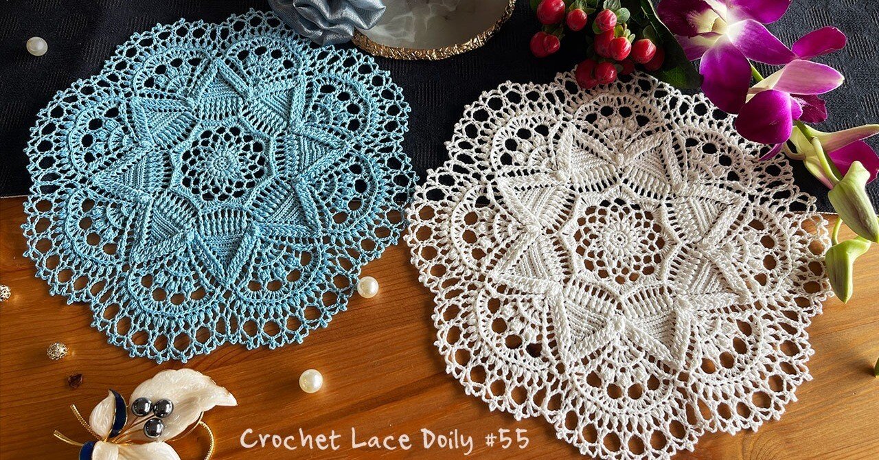 ドイリー「冬めく星空」No.55｜Rieko / Riekoのレース編みレシピ