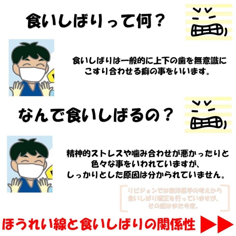 食いしばるとほうれい線が深くなる Revisionginza Note