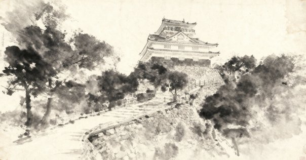 織田信長公時代の岐阜城図 稲葉山風景 織田信長公時代の岐阜城図 稲葉