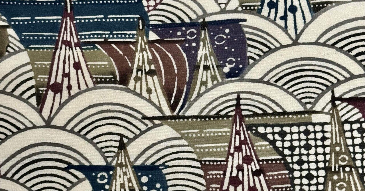 帆船投網図型染名古屋帯｜夢吉きもの