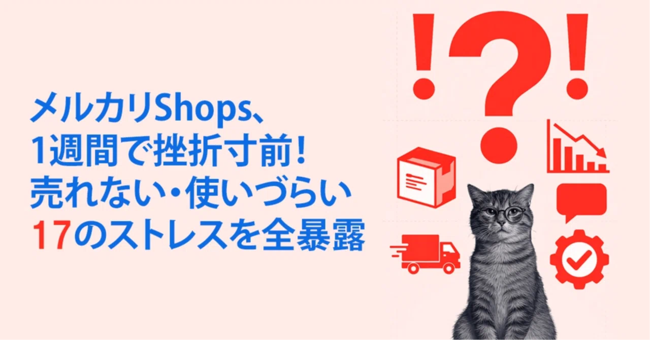 メルカリShops、1週間で挫折寸前！ 売れない・使いづらい17のストレス 