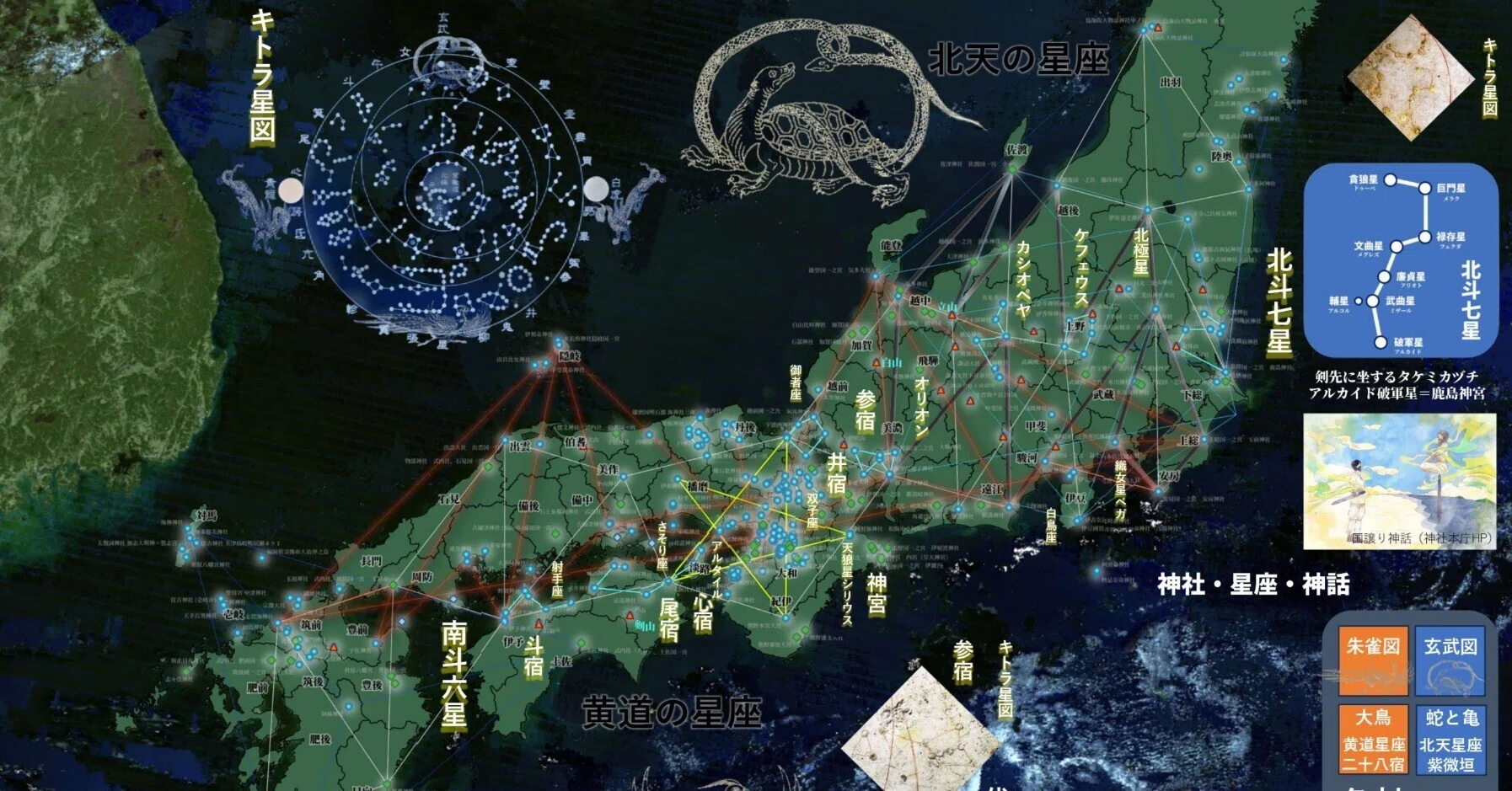 古代日本列島における神社配置と星図の幾何学的対応』― 四神思想と天文