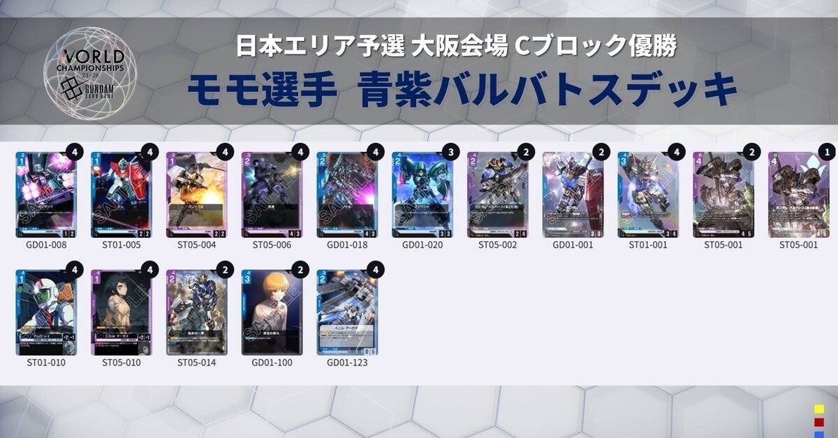 【優勝構築】ガンダムカードゲーム　青紫バルバトス　デッキ 大阪エリア優勝🏆 青紫バルバトス解説 WORLD CHAMPIONSHIPS 25-26