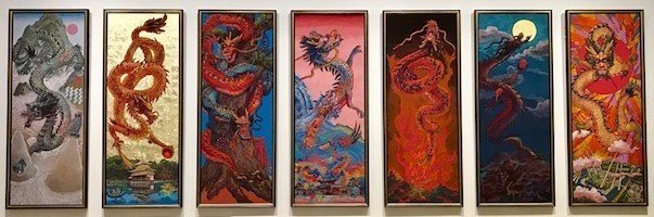 京の天空を舞う龍姿。絹谷幸二 【龍をたずねて】 A dragon figure