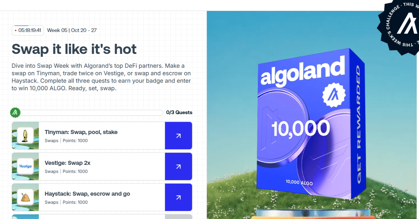 AlgorandによるAlgolandキャンペーン第5週目｜aper_algo
