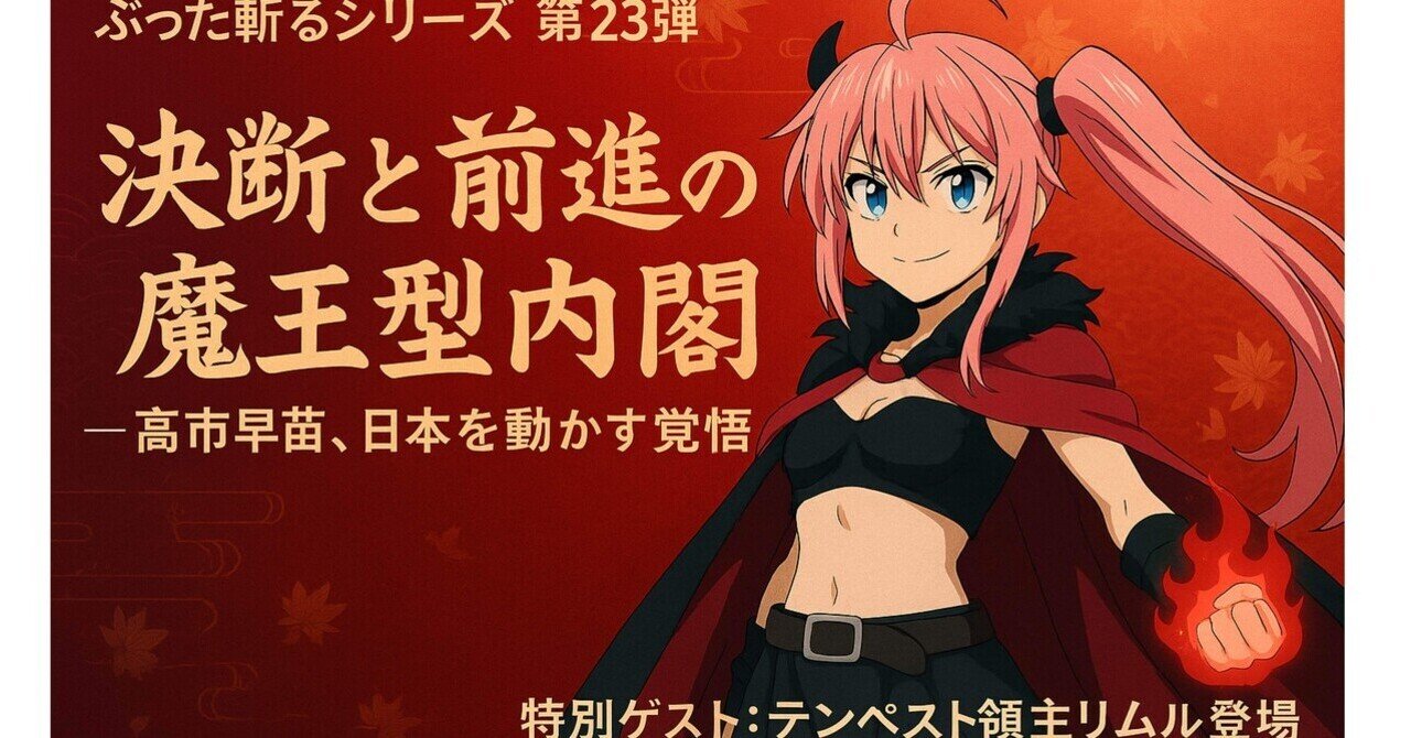 ぶった斬るシリーズ第23弾 特別回『決断と前進の魔王型内閣。――高市