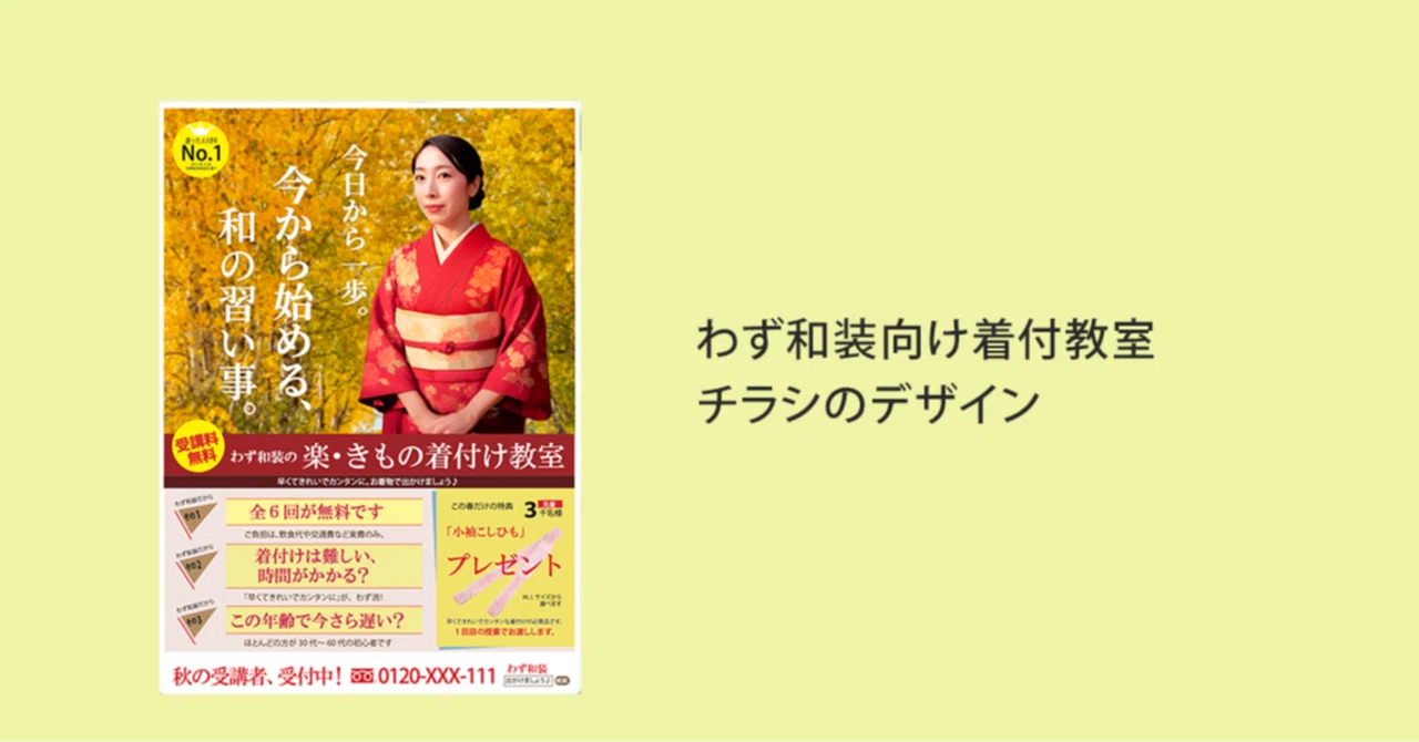 [Design Commentary] Wazu Kimono Dressing School Flyer Production｜Hiroshi