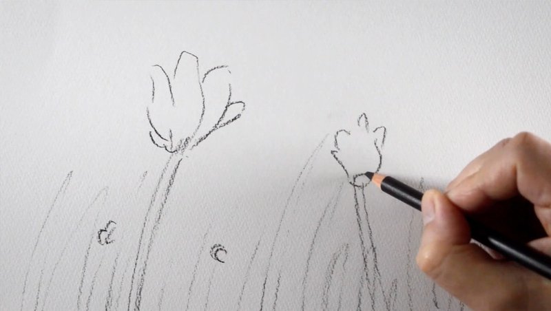 アクリル絵の具を使用した 夜に咲く美しい花 の描き方 Junya Art Note