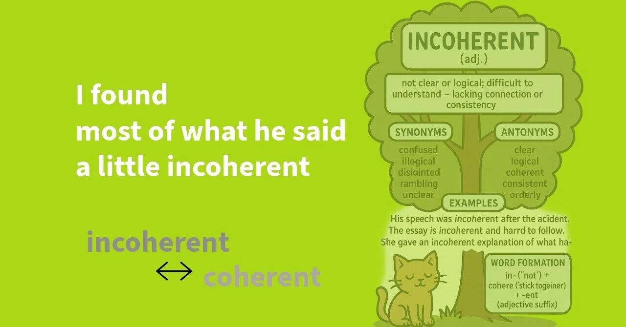 incoherent（word tree#4)支離滅裂！｜英語のあれこれ！
