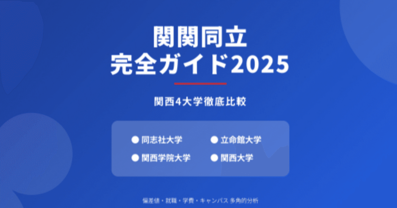 🎓関関同立完全ガイド2025｜UniShare（ユニシェア）