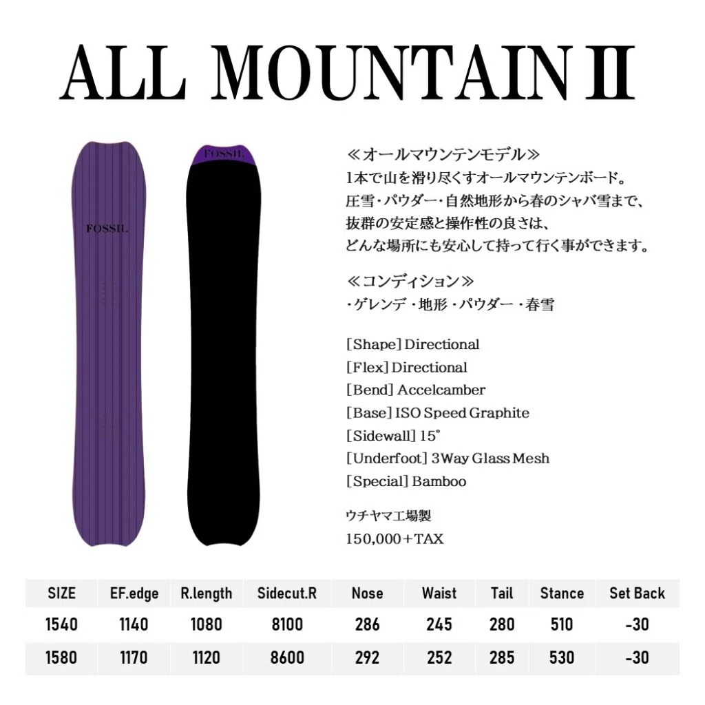 FOSSIL SNOWBOARD モデル感想：ALL MOUNTAIN II および NATURAL｜パウ吉