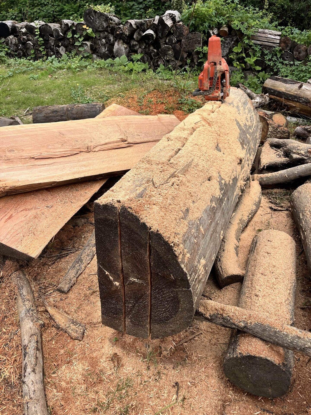 チェンソーの縦挽き 我流フリーハンド方法｜丸太工房〜館山〜｜館山南