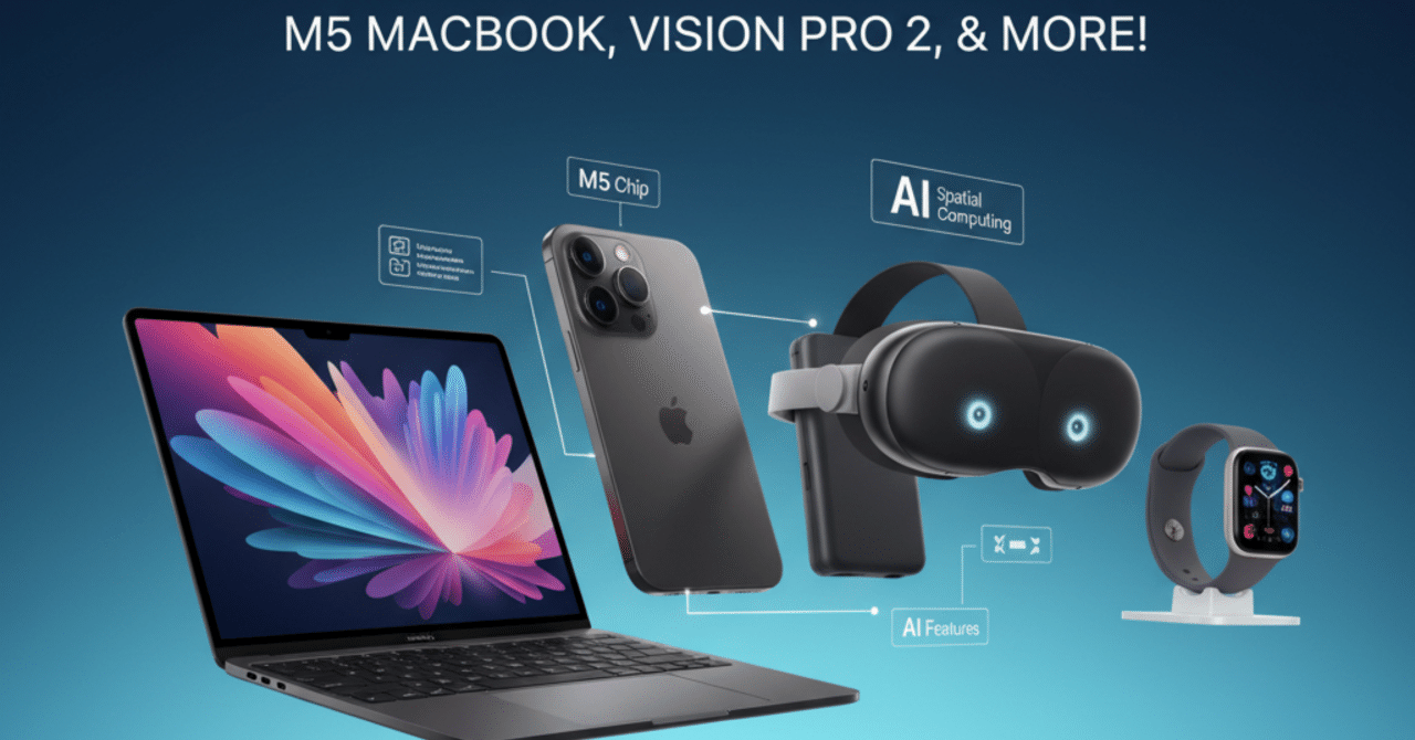 M5のmacbookpro、iPad Pro、vision proが新発売。高すぎるのでスキップ