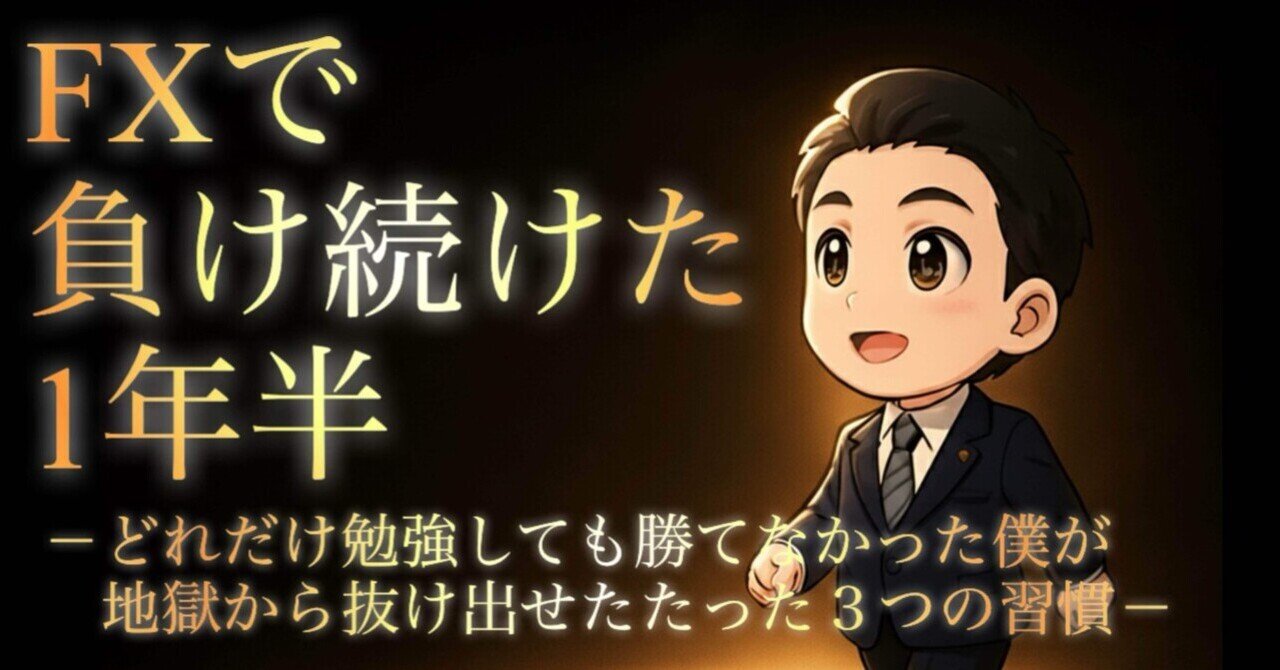 ⚠️完全無料化決定⚠️【FXで負け続けた1年半】―どれだけ勉強しても勝てなかった僕が地獄から抜け出せた3つの習慣―｜YRLIFEDESIGN YOSHI