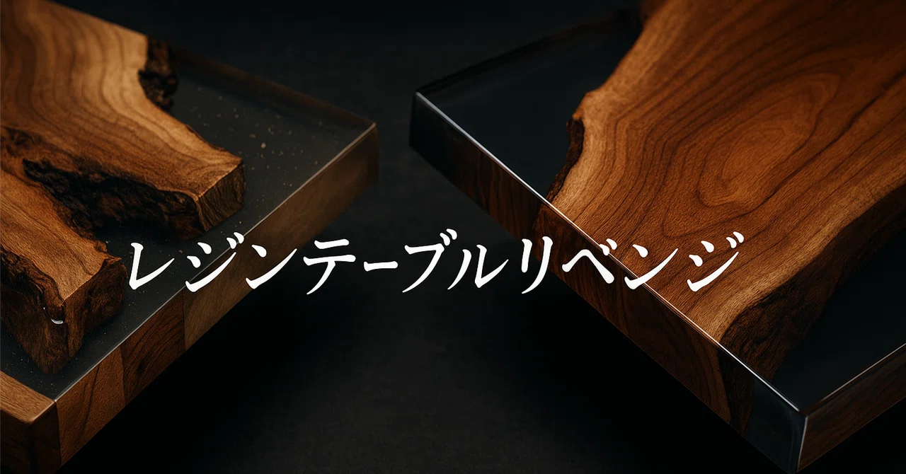 レジンテーブルリベンジ：気泡だらけだった初挑戦から“導管埋め”で再