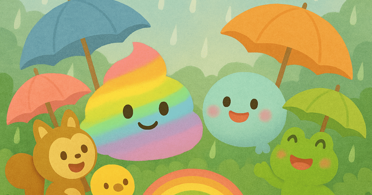 🌈虹色うんちくんの雨の日大作戦｜おまみさん