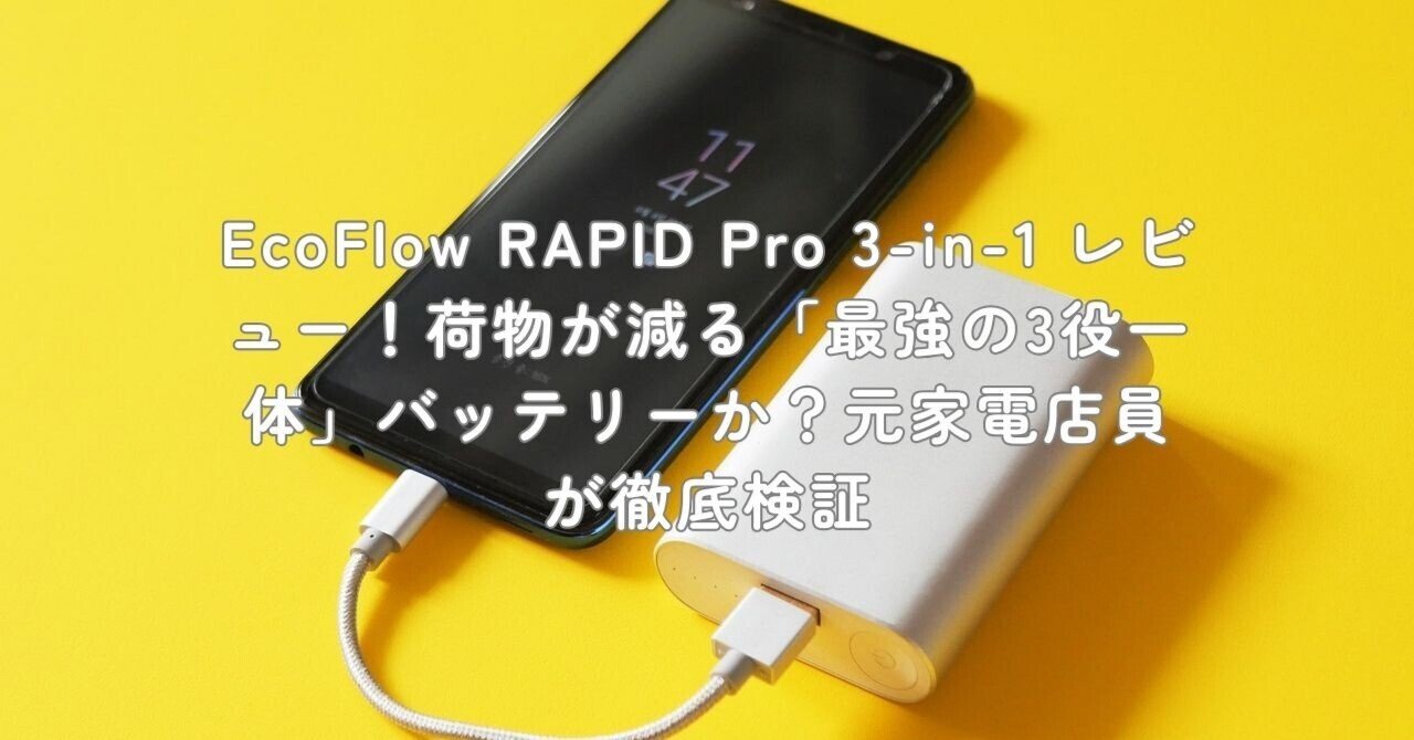 EcoFlow RAPID Pro 3-in-1 レビュー！荷物が減る「最強の3役一体