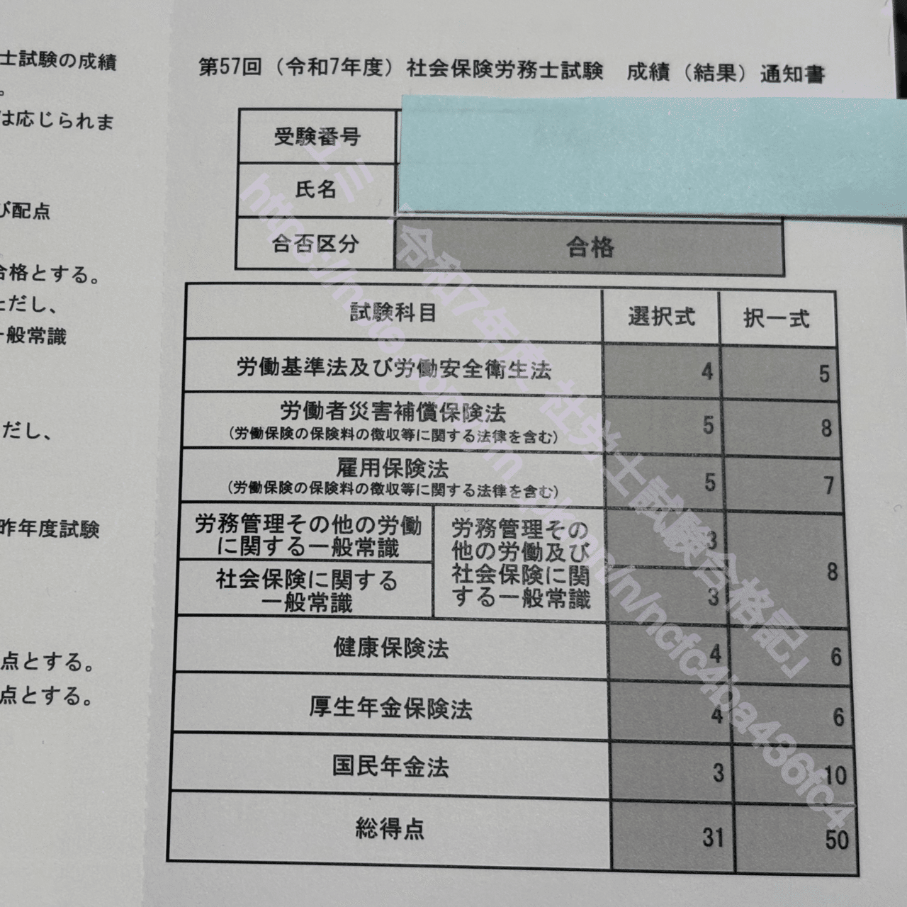 令和7年度 社労士試験合格記｜ユミ