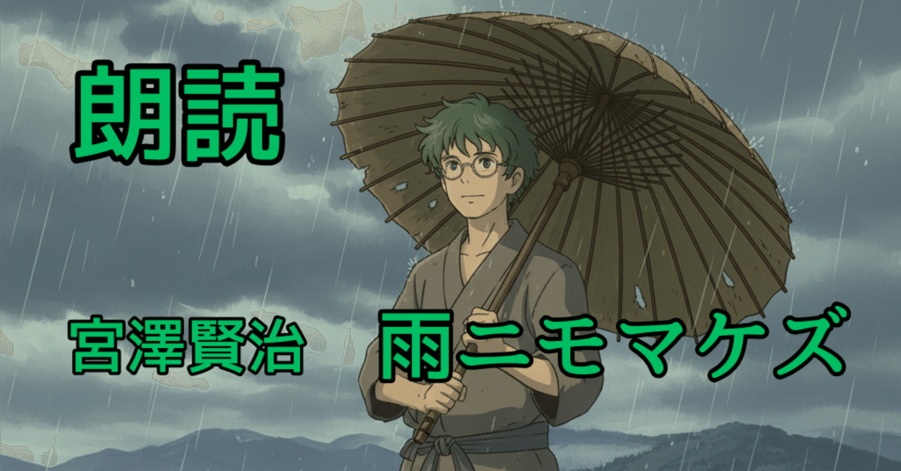 朗読投稿の日です。宮沢賢治「雨ニモ負ケズ」｜葉桜しょう