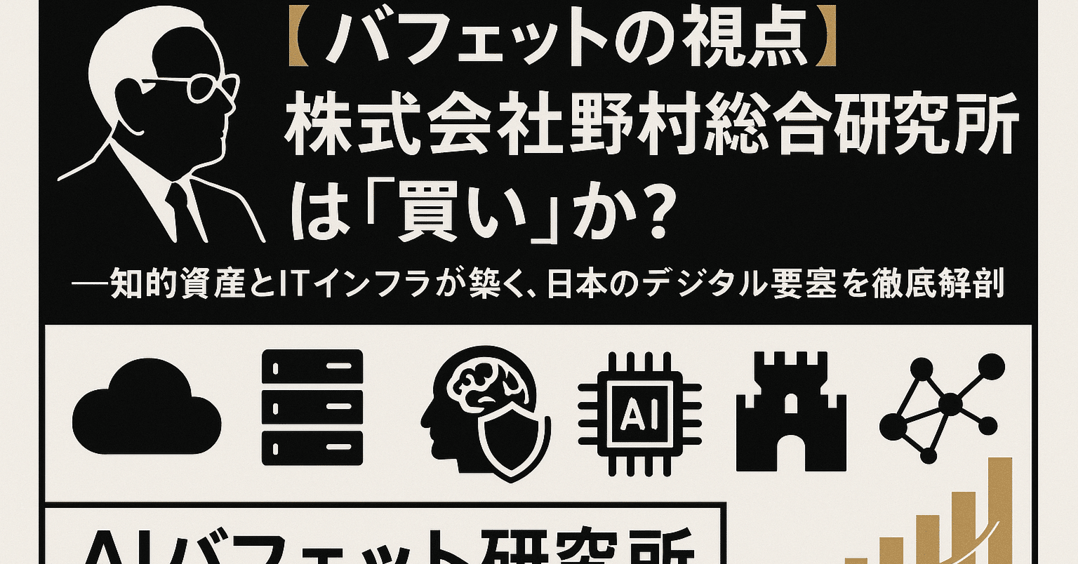 バフェットの視点】株式会社野村総合研究所は『買い』か？ — 知的資産