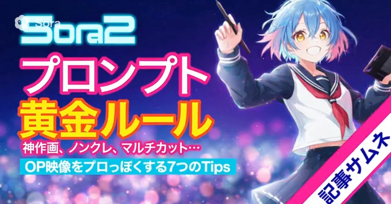 OP作りの神プロンプト集！ Sora2で鉄板カット量産しよう｜sugasa