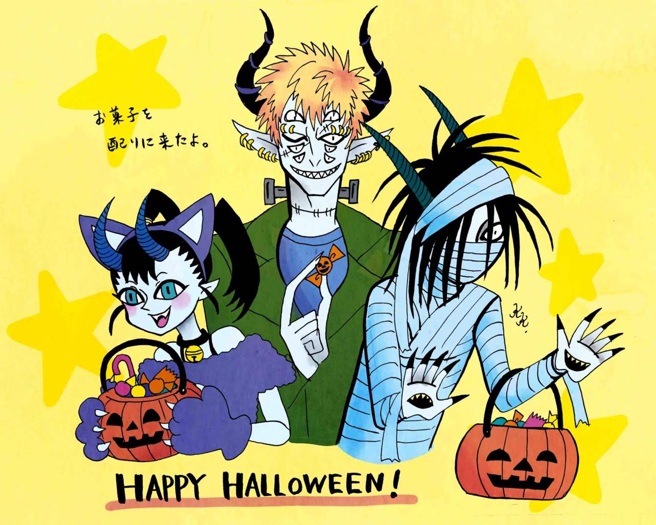 ハロウィンイラストを描きました🎃｜岸川珪花【ｺﾐﾃｨｱ156】い63a
